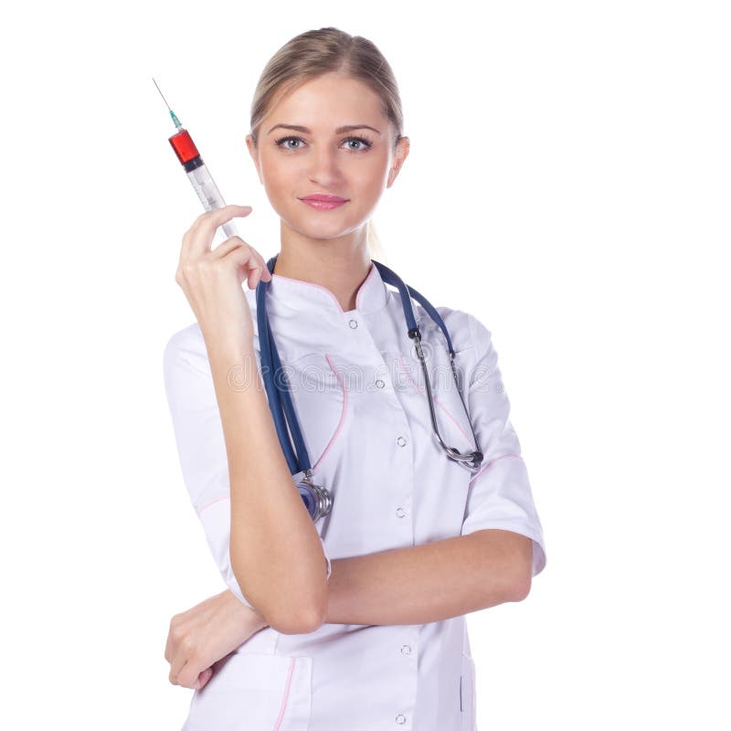 Doctor, Girl, Syringe Injection Stock Photo Image of beautiful