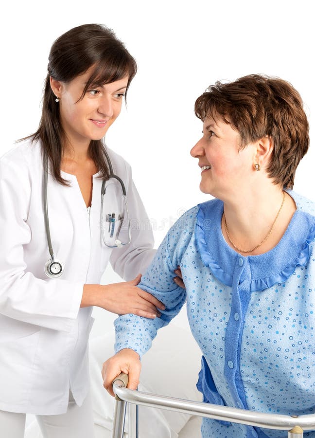 Doctor Helps A Senior Patient Stock Image Image Of Diagnosis Elderly 35973433