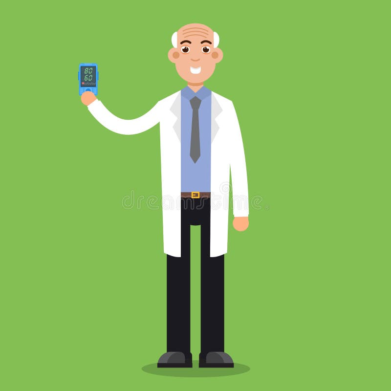 Doctor Hold Pulse Oximeter in Hand. Measuring Heart Rate App Stock Vector - Illustration of measure, cartoon: 124749905 Doctor Hold Pulse Oximeter in Hand. Measuring Heart Rate App Stock Vector - Illustration of measure, cartoon: 124749905