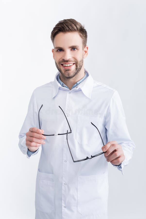 Doctor Holding Pair of Eyeglasses with Stock Image Image of professional, doctor 202234069