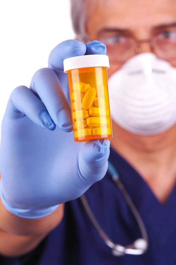 Doctor Holding Pill Bottle