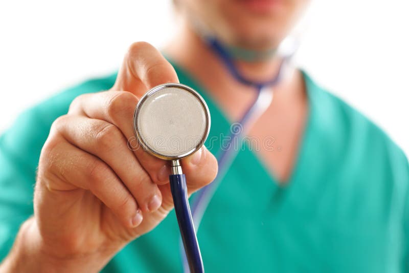 Doctor holding stethoscope
