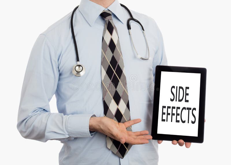 Doctor Holding Tablet Side Effects Stock Photo Image of laptop