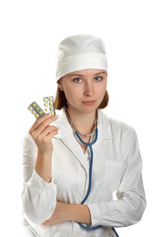 doctor holds tablets in a hand