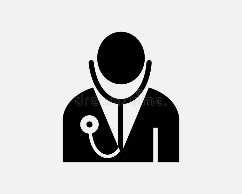Doctor Icon Medical Healthcare Worker Medic Physician Black White