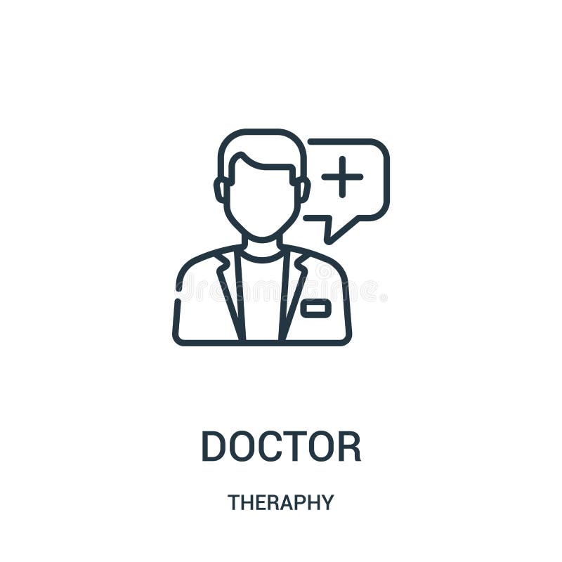 doctor icon vector from theraphy collection. Thin line doctor outline icon vector illustration