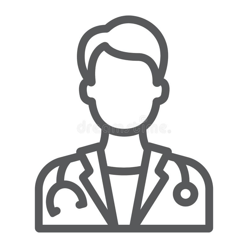 Doctor line icon, medicine and hospital, physician royalty free illustration Doctor line icon, medicine and hospital, physician royalty free illustration