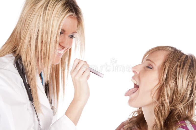 Doctor looking into mouth