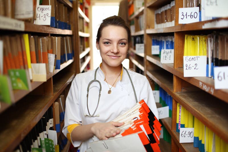 Doctor with medical records