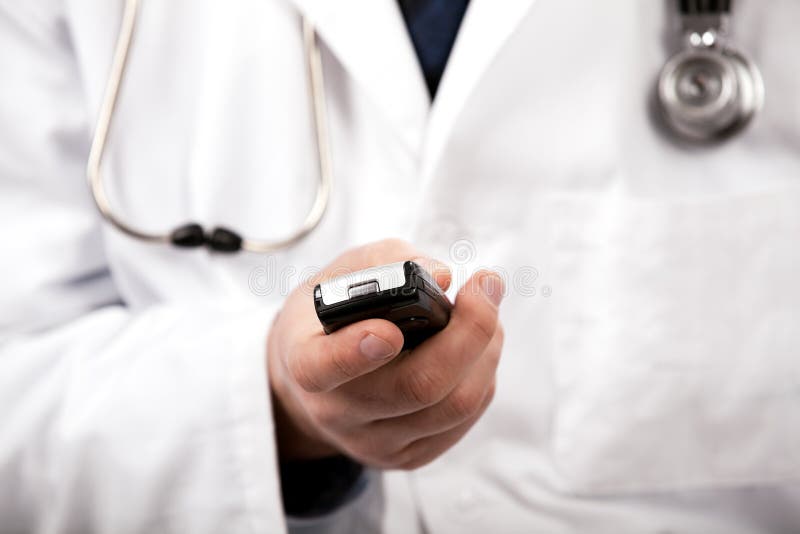 Doctor with mobile phone