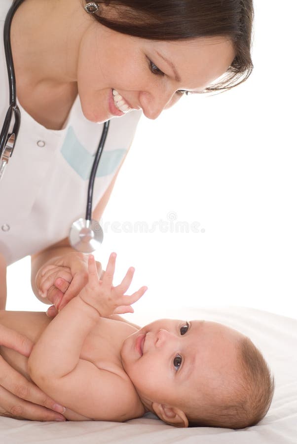 Doctor with newborn