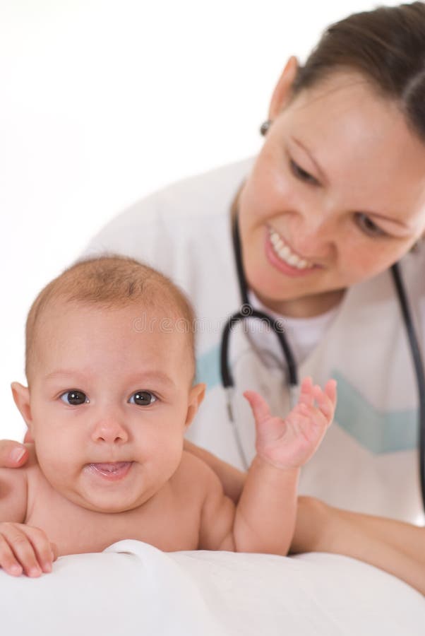 Pediatrician Doctor and Patient Small Child Stock Image Image of