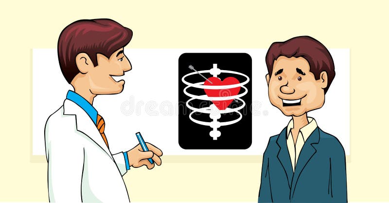 Progettazione della pittura da medico medico visualizzato il suo un motivo da il suo cuore Dolore.