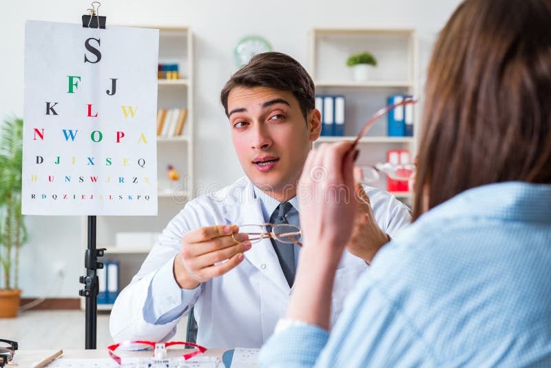 The Doctor with Patient at Eye Exam Stock Photo Image of eyewear