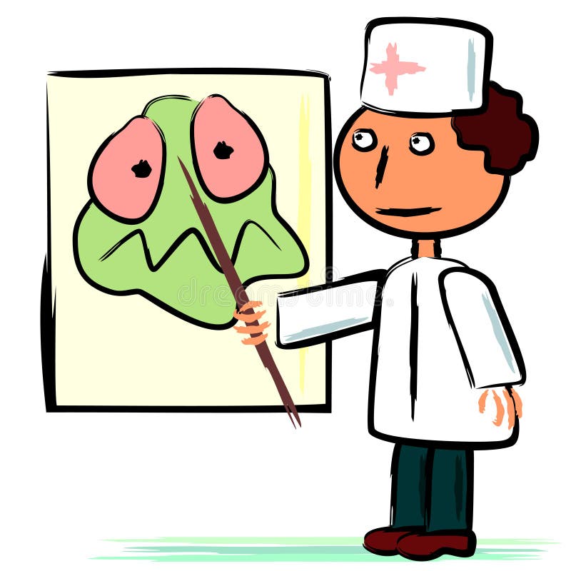 Doctor and poster with germ
