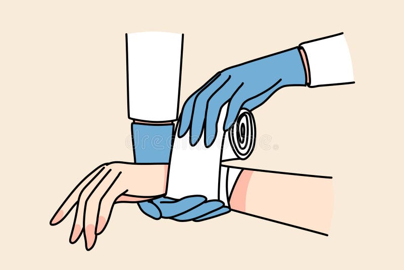 Doctor Put Bandage on Patient Wrist Stock Vector - Illustration of ...