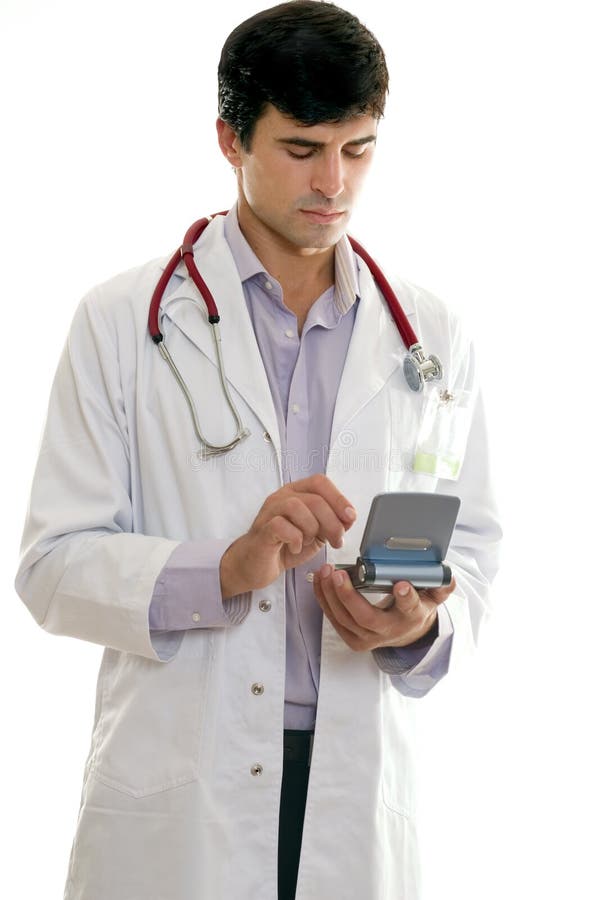 Doctor que usa tecnología imagen de archivo libre de regalías Doctor que usa tecnología imagen de archivo libre de regalías