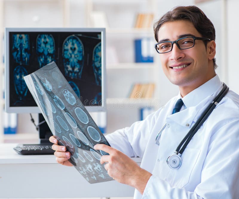 Doctor Radiologist Looking at Xray Images Stock Photo Image of