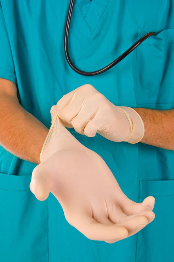 Doctor in rubber glove
