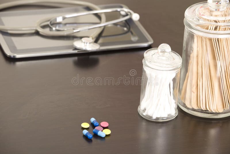 Doctor Office Table Desk and Black Stock Photo Image of concept