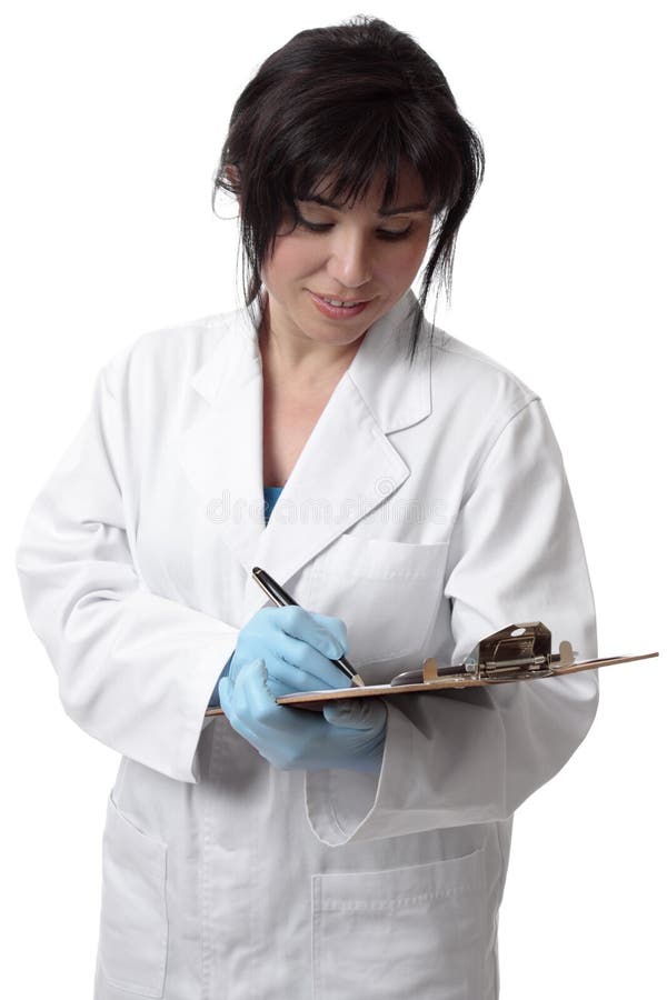 Doctor or scientist holding clipboard stock photography Doctor or scientist holding clipboard stock photography