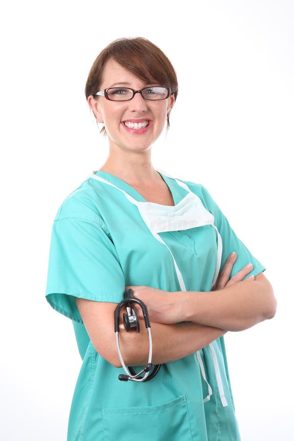 Doctor In Scrub With Stethoscope Stock Image Image 23293691