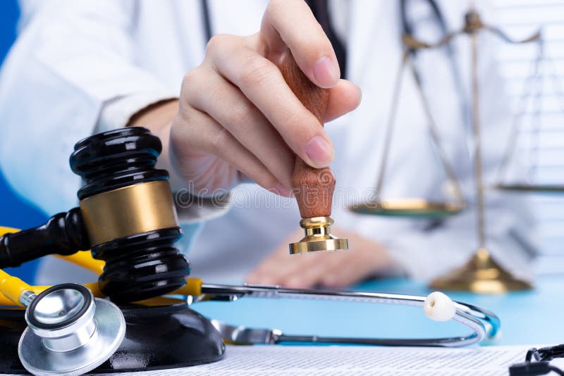 Doctor Stamp Approval with Authority To Patient To Death. Law Legal