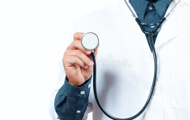 Doctor with a Stethoscope in the Hands Stock Photo Image of doctoring