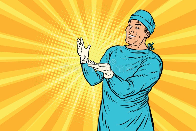 Doctor surgeon after the surgery smiling stock illustration Doctor surgeon after the surgery smiling stock illustration