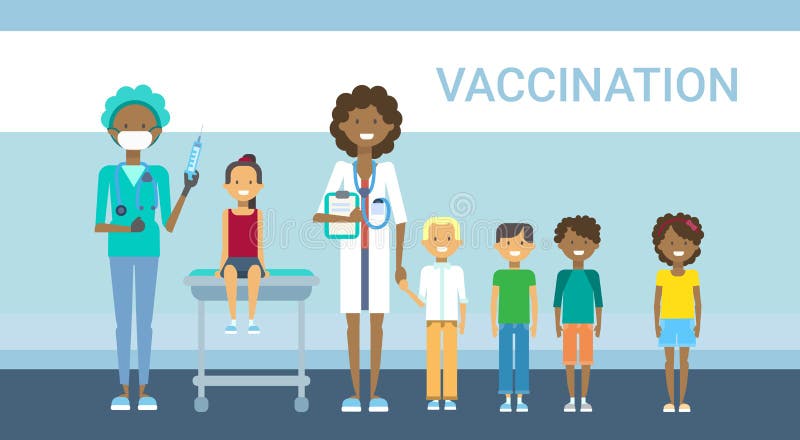 Doctor Vaccination Of Children Illness Prevention Immunization Medical Health Care Hospital Service Medicine Banner