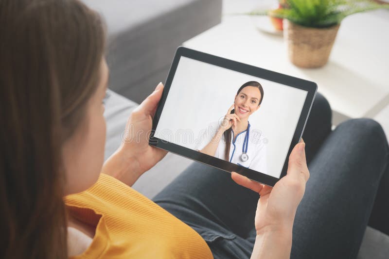 Doctor video chat consultation. Telehealth concept