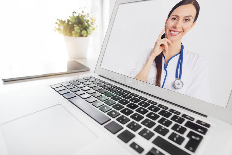 Doctor video chat consultation. Telehealth concept