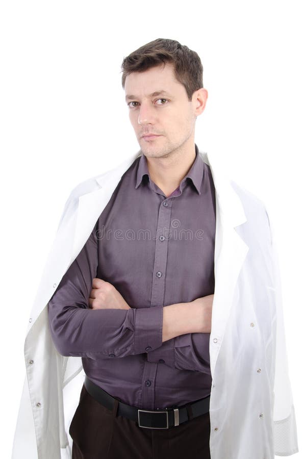 Doctor in a white coat. stock photo. Image of cute, lovingly 72190376