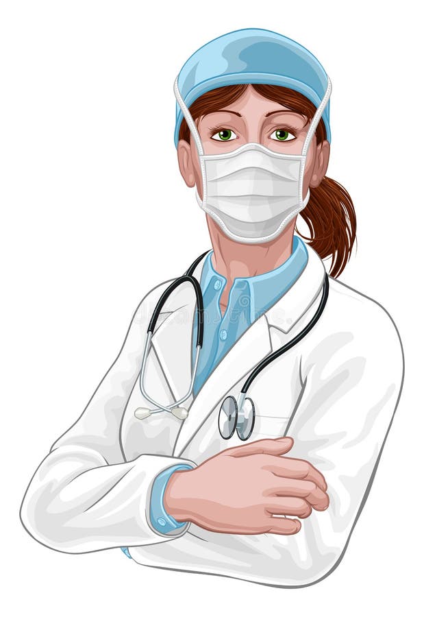 Doctor Woman in Medical PPE Mask Stock Vector - Illustration of ...