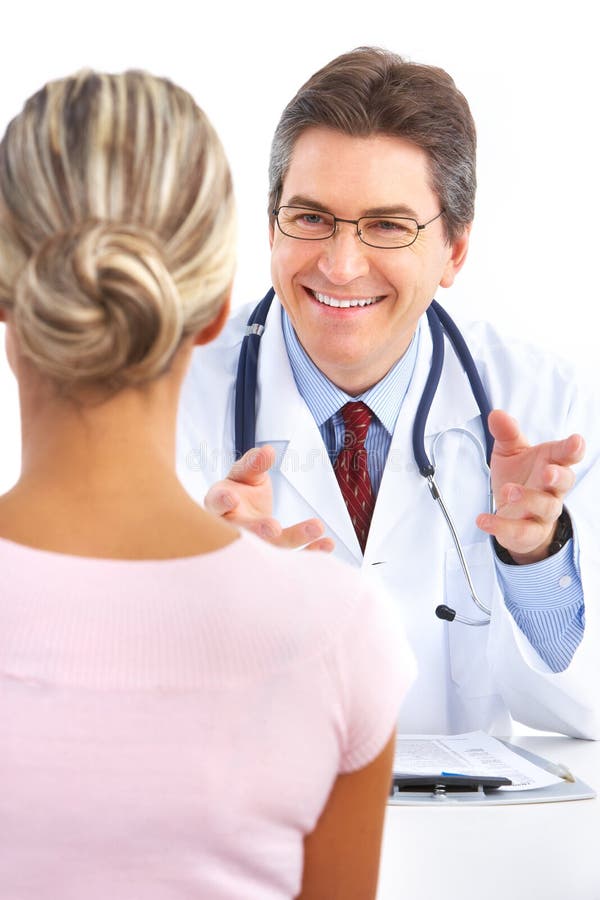Doctor and woman patient stock image