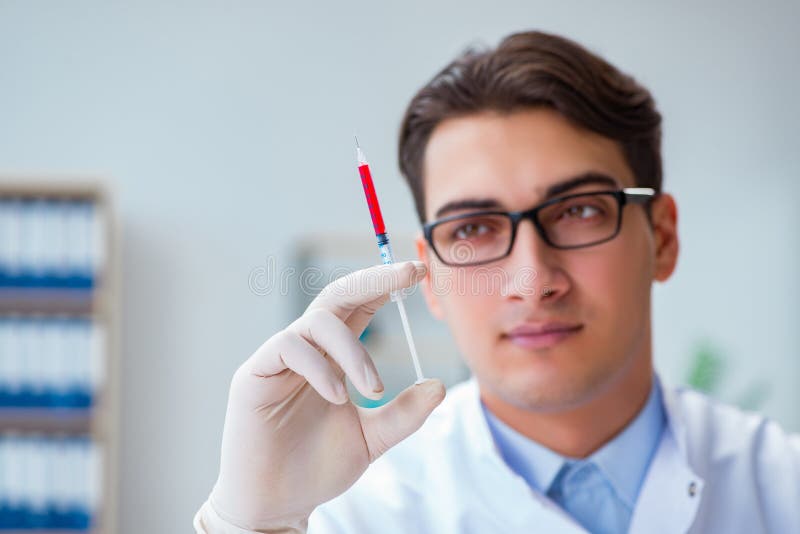 The Doctor Working with Blood Samples Stock Photo Image of analyzing