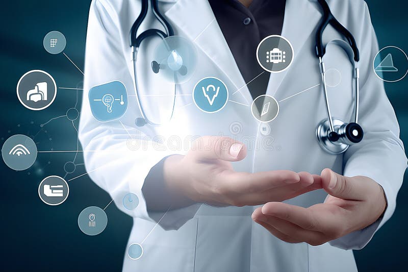 Doctor Working with Virtual Interface , Medical Analysis. Virtual Graph ... Circuit Diagram
