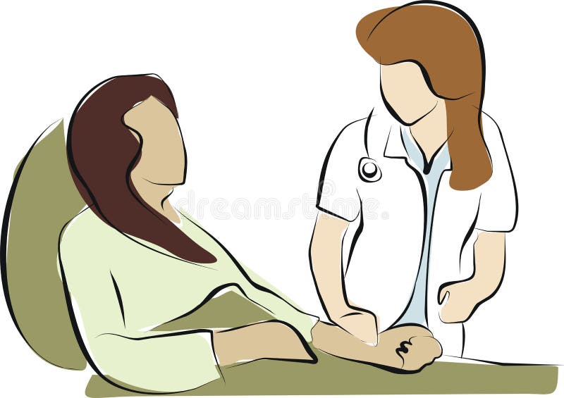 Doctor Y Paciente Paliativos Del Cuidado Ilustración del Vector