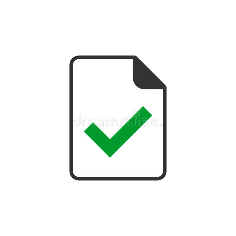 Document Accepted Icon In Flat Style. Correct Vector Illustration On ...