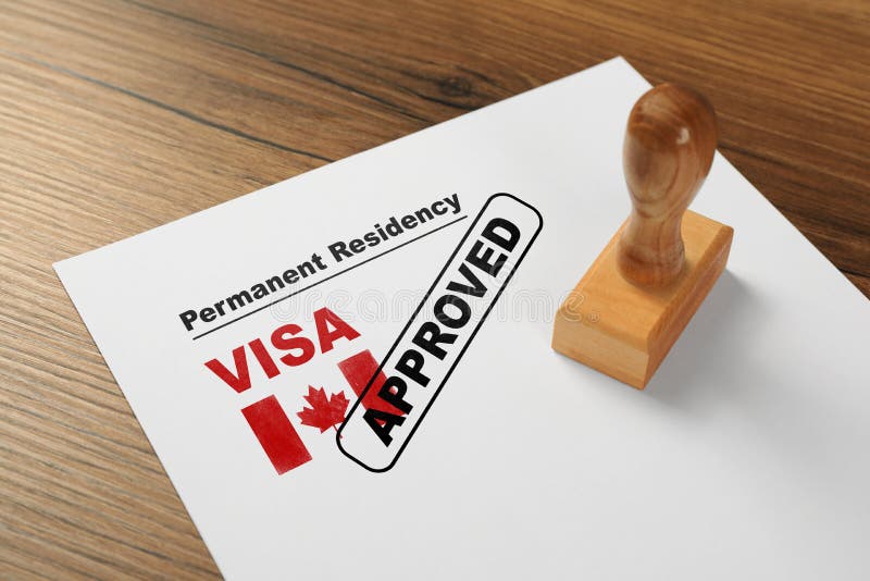 Document With Approved Permanent Residency Visa In Canada And Stamp On document-with-approved-permanent-residency-visa-in-canada-and-stamp-on