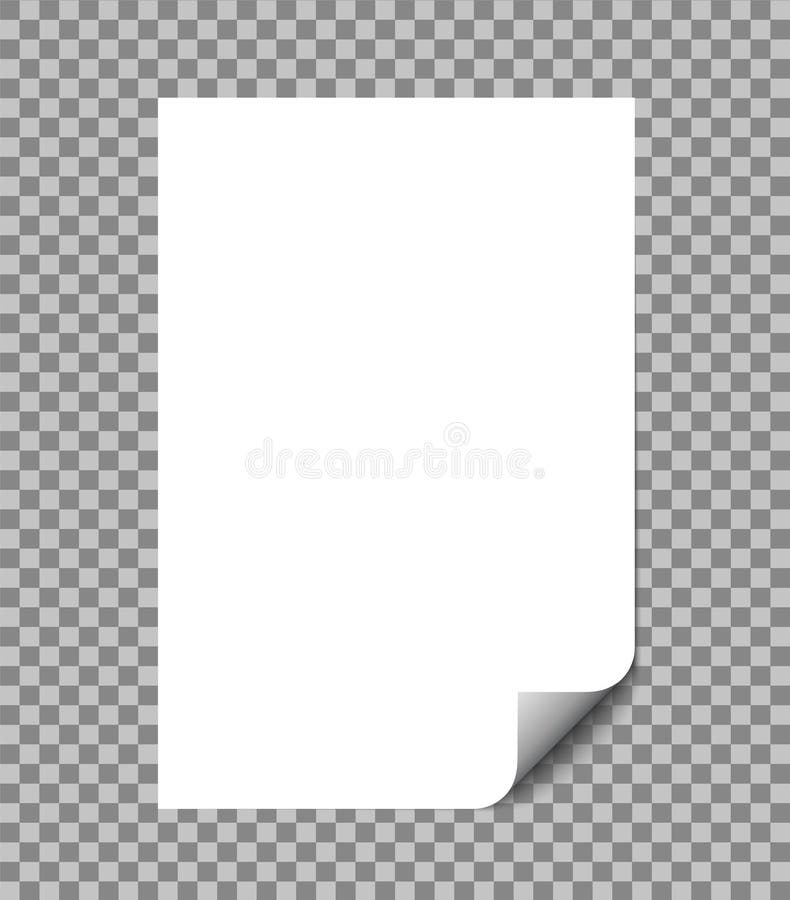 Document blad verpakte vectorillustratie met schaduw Lege die A4-document pagina met krul op wit wordt geïsoleerd Vector eps10 vector illustratie Document blad verpakte vectorillustratie met schaduw Lege die A4-document pagina met krul op wit wordt geïsoleerd Vector eps10 vector illustratie