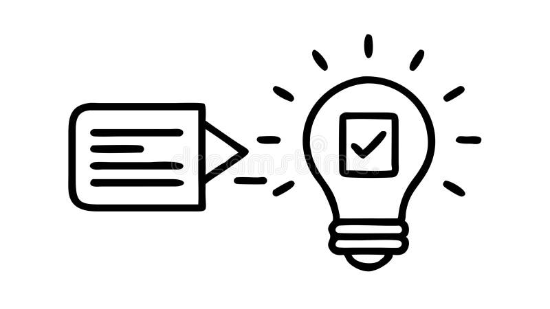 Document with Checkmark Lightbulb for Approved Ideas, vector design Generative AI vector illustration