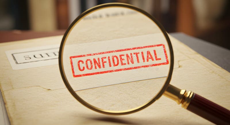 Document Confidentiel Sous Verre De Raifort photo stock