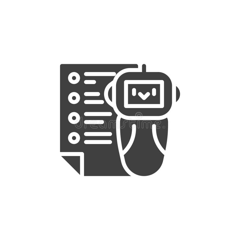Document cu o listă de verificare și o pictogramă robot vector vector illustration