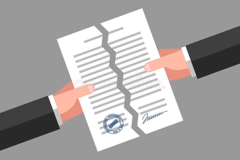 Document déchiré Annulation de contrat ou d'accord illustration stock Document déchiré Annulation de contrat ou d'accord illustration stock