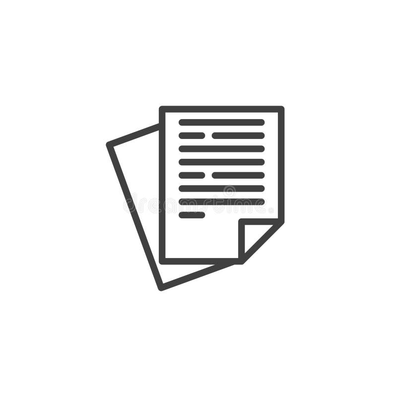 Document files line icon stock illustration