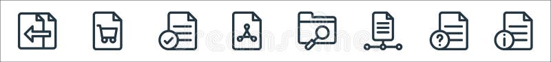 Document and files line icons. linear set. quality vector line set such as file, file, file, folder, pdf vector illustration