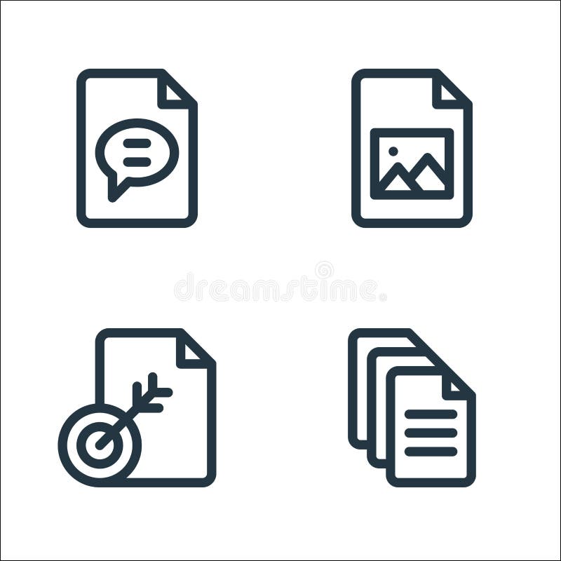 Document and files line icons. linear set. quality vector line set such as file, file, picture vector illustration