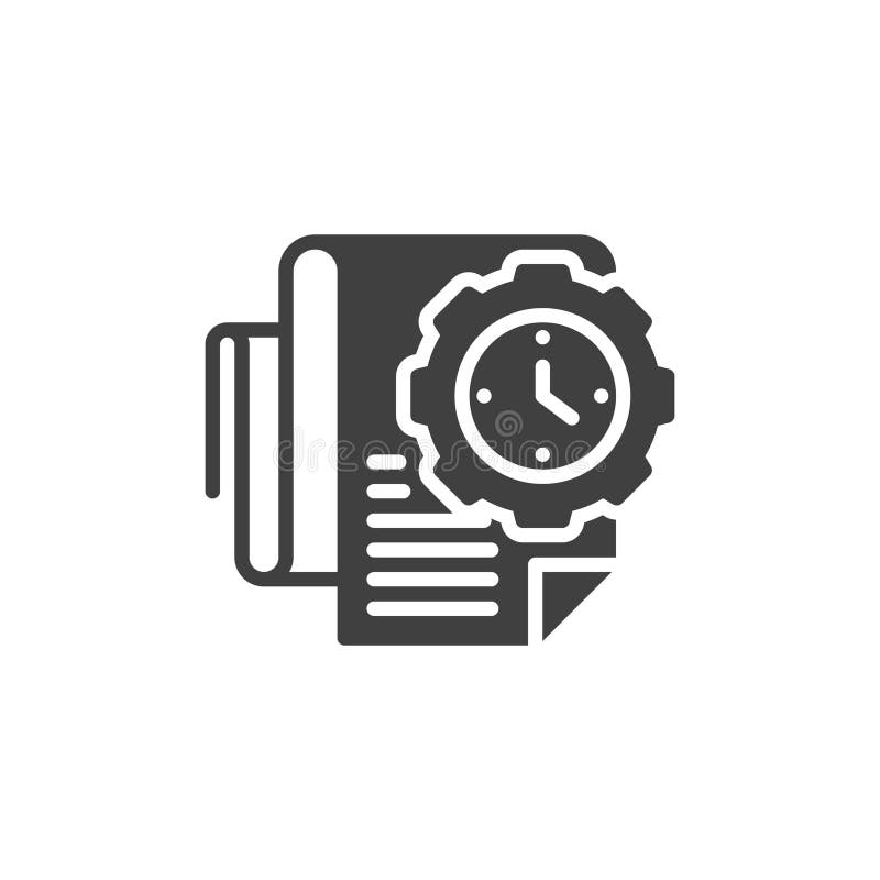 Document with gear clock vector icon vector illustration
