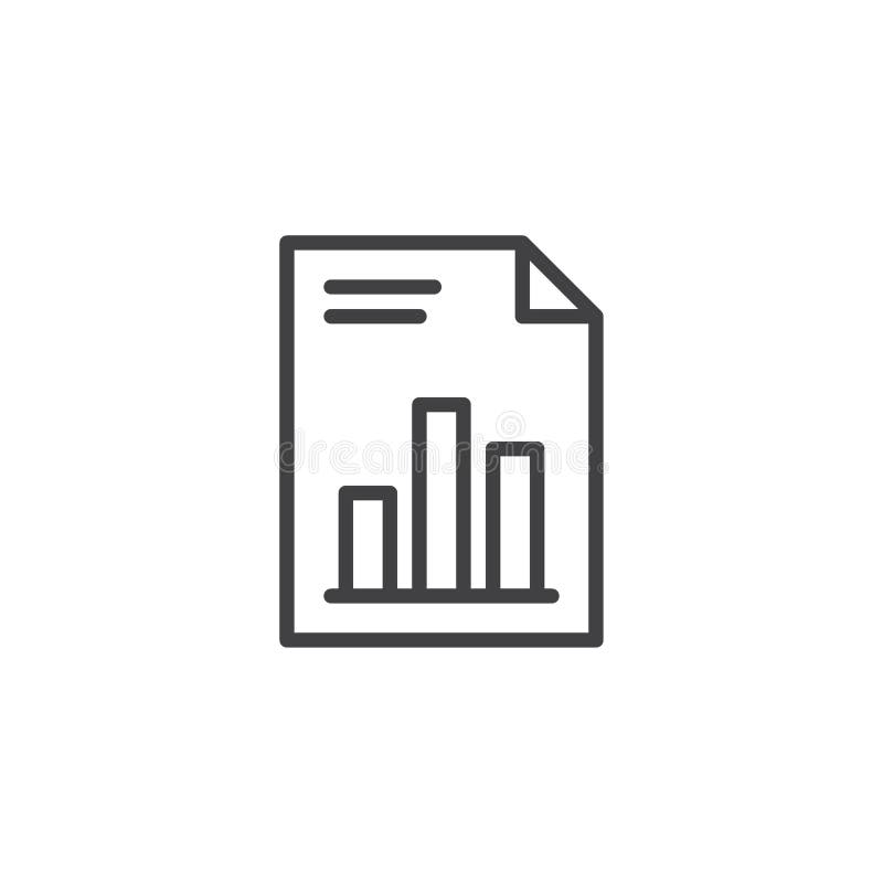 Document graph line icon stock illustration